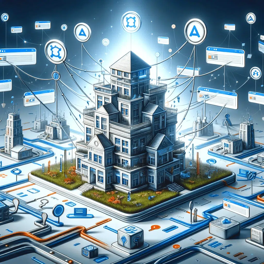 This image metaphorically illustrate how backlinks function as crucial connectors in the digital world, enhancing the strength and reach of a website in the context of search engine optimization.